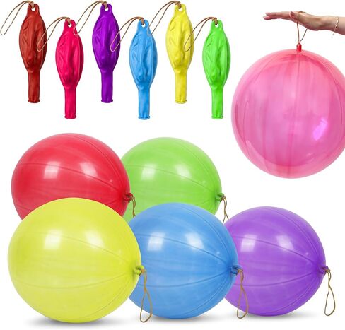 30 حزمة من بالونات النيون لكمة I Punch Balloons تفضل الحفلات للأطفال I بالونات اللكم الثقيلة مع الأربطة المطاطية I اللكم البالونات للأطفال I عيد ميلاد زينة الحفلات بالونات الأطفال اللعب في الهواء الطلق in Kuwait