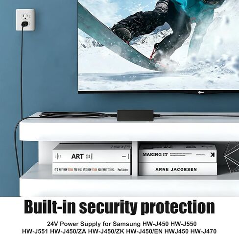 شاحن محول 24 فولت متوافق مع Samsung SoundBar HW-HM45 HW-HM45C HW-H450 HW-M550 HW-H750 HW-K550 HW-H7500 HW-M550 HW-J355 HW-J370 HW-J8500 Soundbar Audio Subwoofer Sound bar سلك إمداد الطاقة in Kuwait