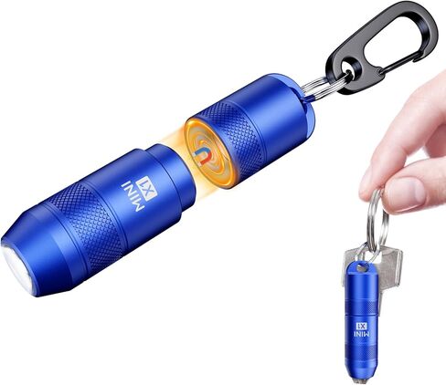 Mini Keychain Flashlight – Instant On Pull to Light, 100 Lumens Tiny EDC Flash Light, USB-C Rechargeable Micro LED Torch, Waterproof IPX6, for Everyday Carry, Emergency & Outdoor Use (Orange) in Kuwait