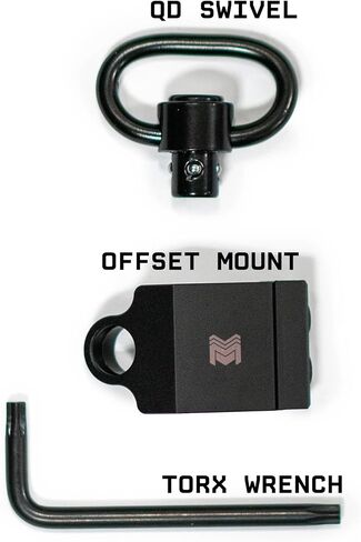 Monstrum 7075 Pro Series Picatinny Sling Mount مع QD Swivel | لرافعات نقطتين فقط | إزاحة 45 درجة V2 in Kuwait