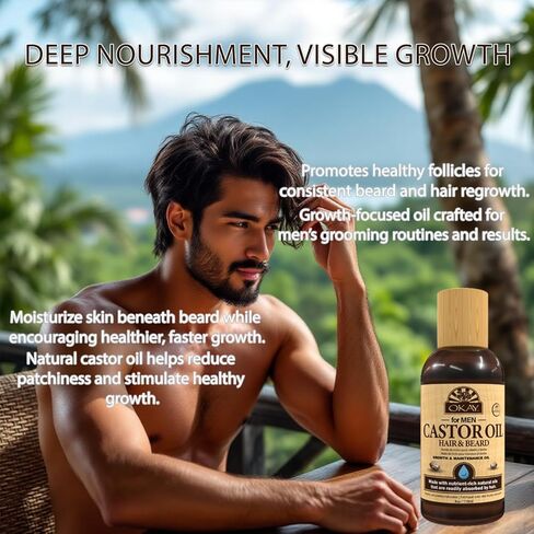 Okay Men Castor Oil Beard and Hair Pomade in Saudi Arabia