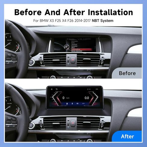 مشغل راديو ستيريو للسيارة بشاشة Linux يعمل بنظام أندرويد Carplay لاسلكي للسيارة BMW X3 F25 X4 F26 من 2014 إلى 2017 NBT نظام لينكس ملاحة GPS بلوتوث in Kuwait