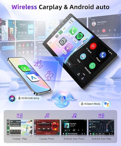 راديو ستيريو للسيارة Honda Fit 2008-2013 يدعم Carplay Android Auto 10.1 بوصة HD 1080P شاشة لمس مع 5 جيجا هرتز واي فاي GPS للملاحة EQ AHD كاميرا احتياطية FM/RDS راديو SWC 2G+64G in Kuwait