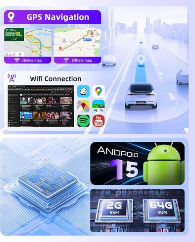 راديو ستيريو للسيارة Honda Fit 2008-2013 يدعم Carplay Android Auto 10.1 بوصة HD 1080P شاشة لمس مع 5 جيجا هرتز واي فاي GPS للملاحة EQ AHD كاميرا احتياطية FM/RDS راديو SWC 2G+64G in Kuwait