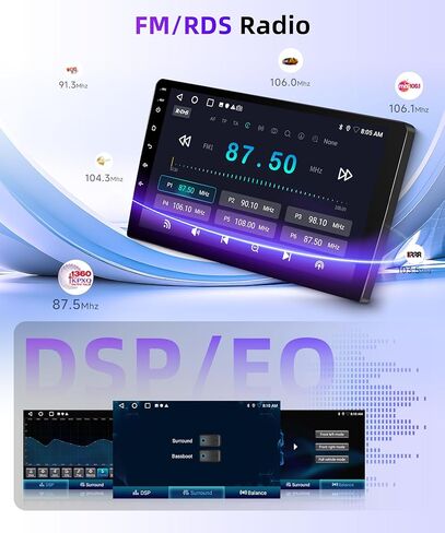 راديو ستيريو للسيارة Honda Fit 2008-2013 يدعم Carplay Android Auto 10.1 بوصة HD 1080P شاشة لمس مع 5 جيجا هرتز واي فاي GPS للملاحة EQ AHD كاميرا احتياطية FM/RDS راديو SWC 2G+64G in Kuwait