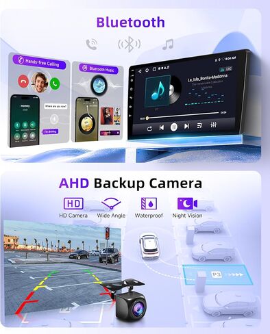 راديو ستيريو للسيارة Honda Fit 2008-2013 يدعم Carplay Android Auto 10.1 بوصة HD 1080P شاشة لمس مع 5 جيجا هرتز واي فاي GPS للملاحة EQ AHD كاميرا احتياطية FM/RDS راديو SWC 2G+64G in Kuwait