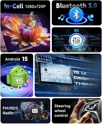 4G+128G Car Stereo Radio for Honda Odyssey 2005-2010 with 5GWiFi/Android 15/Wireless Carplay Android Auto,10.1" Incell Touch Screen,GPS/EQ DSP/Bluetooth5.0/SWC/AHD Backup Camera in Kuwait