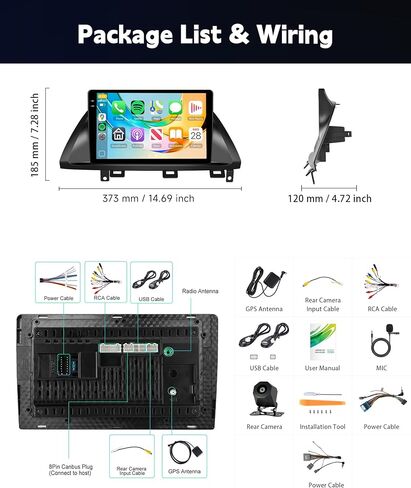 4G+128G Car Stereo Radio for Honda Odyssey 2005-2010 with 5GWiFi/Android 15/Wireless Carplay Android Auto,10.1" Incell Touch Screen,GPS/EQ DSP/Bluetooth5.0/SWC/AHD Backup Camera in Kuwait