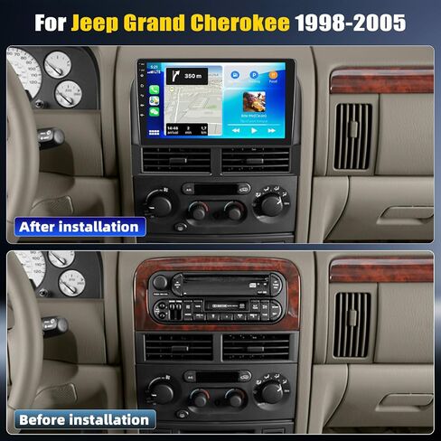 [8 Core 6G+128G] راديو سيارة Android 15 لسيارة Jeep Grand Cherokee 1998-2005، راديو ستيريو للسيارة بشاشة لمس 9 بوصات مع CarPlay Andriod Auto اللاسلكي، بلوتوث، GPS، WiFi، راديو FM/RDS، SWC EQ DSP+AHD كاميرا احتياطية in Kuwait