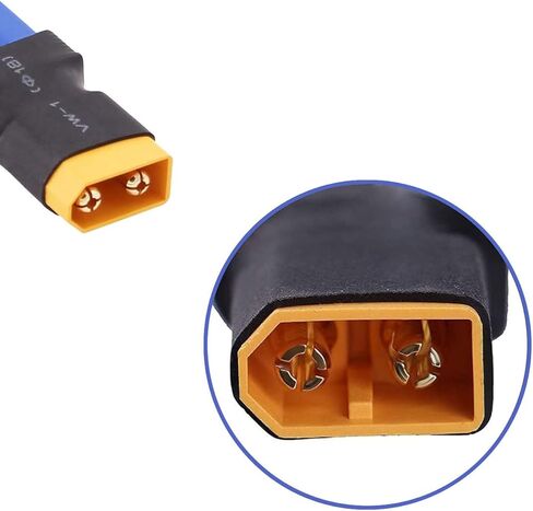 1 Pairs XT60 to EC5 Male Female cable Adapter, 2 Pairs XT60 to EC5 Female Male Plug For RC LiPo Battery Connectors in Kuwait