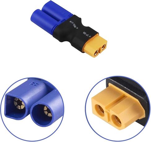 1 Pairs XT60 to EC5 Male Female cable Adapter, 2 Pairs XT60 to EC5 Female Male Plug For RC LiPo Battery Connectors in Kuwait