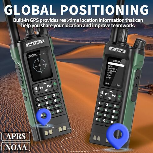 هام راديو Baofeng DM32 DMR راديو محمول قابل لإعادة الشحن لاسلكي طويل المدى DM32UV اتجاهين راديو NOAA راديو الطقس مع نظام تحديد المواقع العالمي، تردد النسخ بطارية 2500 مللي أمبير في الساعة شحن USB-C مع حافظة راديو in Kuwait