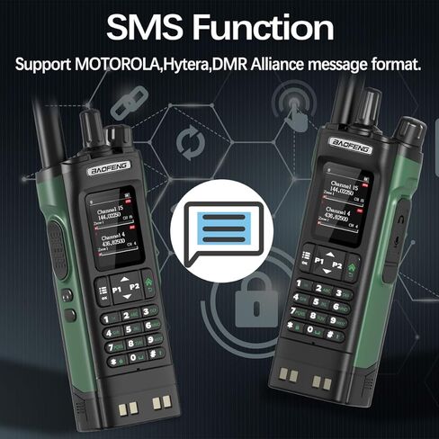 هام راديو Baofeng DM32 DMR راديو محمول قابل لإعادة الشحن لاسلكي طويل المدى DM32UV اتجاهين راديو NOAA راديو الطقس مع نظام تحديد المواقع العالمي، تردد النسخ بطارية 2500 مللي أمبير في الساعة شحن USB-C مع حافظة راديو in Kuwait