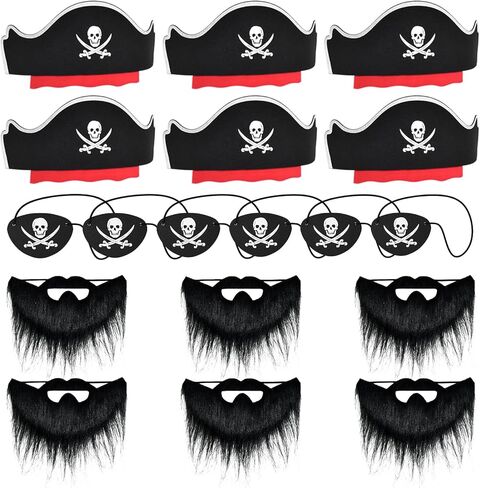 ZeeDix Pirate Hat Set Pirate Party Favors Pirate Theme Party Supplies for Kids Halloween Costume Masquerade in Saudi Arabia