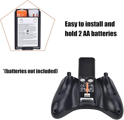 5 Pack Battery Pack Cover for Xbox 360 Wireless Controller, Replacement Battery Pack Cover Shell Case for Xbox360 (Black) in Kuwait