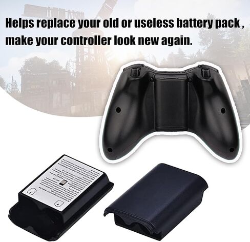 5 Pack Battery Pack Cover for Xbox 360 Wireless Controller, Replacement Battery Pack Cover Shell Case for Xbox360 (Black) in Kuwait
