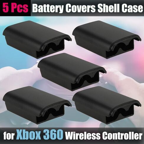 5 Pack Battery Pack Cover for Xbox 360 Wireless Controller, Replacement Battery Pack Cover Shell Case for Xbox360 (Black) in Kuwait