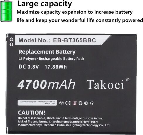 (3 عبوات) بطارية ليثيوم بوليمر بديلة EB-BT365BBU EB-BT365BBC متوافقة مع Gal'axy Tab Active 2 8.0 SM-T365 SM-T360 SM-T390 SM-T395 4050 مللي أمبير/3.8 فولت in Kuwait