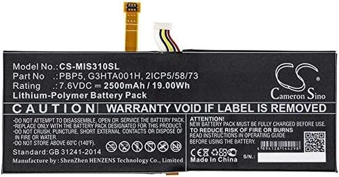 Cameron Sino Battery for Microsoft SurfaceBook with Performance b PN:Microsoft 2ICP5/58/73, PBP5 2500mAh / 19.00Wh in Kuwait