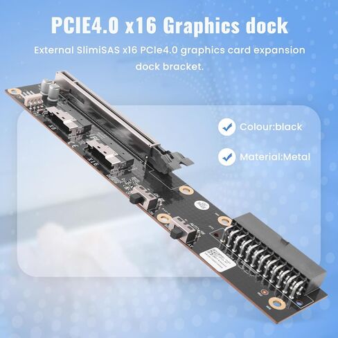 OcuLink/SlimSAS Graphics Dock W/Bracket External Graphics Card GDS1-SFX Power Supply PCIE4.0 X16 Graphics Dock Bracket in Kuwait