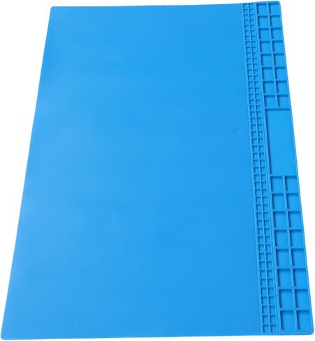 حصيرة إصلاح سيليكون عازلة للحرارة، 27.6 × 15.7 بوصة، حصيرة لحام كبيرة جدًا، إصلاح الإلكترونيات للهاتف والكمبيوتر، مثالية للاستخدام بنفسك (أزرق) in Kuwait