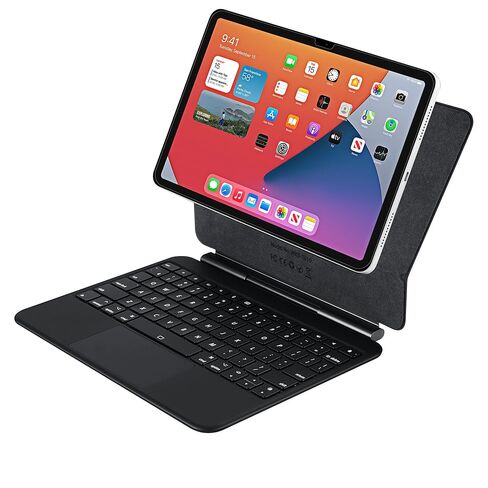 Adesso WKB-7010 Bluetooth Keyboard Case with Touchpad for iPad Pro 11 inch and iPad Air 10.9 inch, Detachable Wireless Keyboard, Rechargeable Battery, Aluminum Design, Black in Kuwait