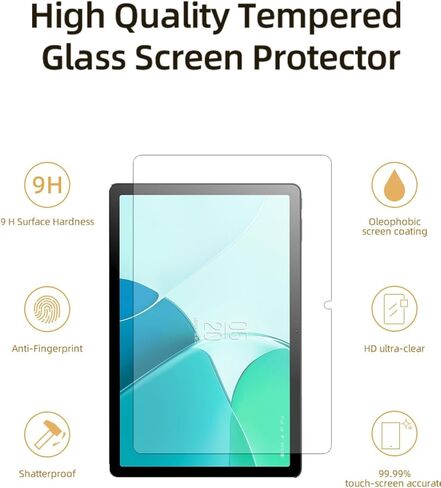 واقي شاشة redbeat لجهاز M2 Tablet/Boost Celero 5G Tab مقاس 10.95 بوصة، عبوتان، صلابة 9H شفافة عالية الدقة، مضاد للخدش وبصمات الأصابع، خالي من الفقاعات - للاستخدام اليومي والألعاب in Kuwait