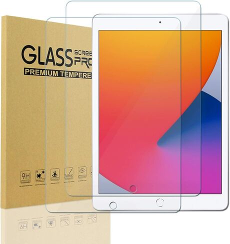 KIQ [عبوة من قطعتين] واقي شاشة من الزجاج المقوى لجهاز iPad Air [A1474 A1475] Air 2 [1566 A156] 9.7، 9H متين 0.30 مم، خالي من الفقاعات ومضاد للخدش وسهل التركيب لجهاز Apple iPad Air / Air2 in Kuwait