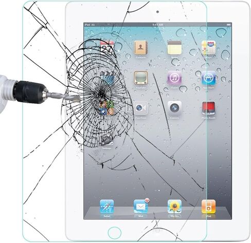 KIQ [عبوة من قطعتين] واقي شاشة من الزجاج المقوى لجهاز iPad Air [A1474 A1475] Air 2 [1566 A156] 9.7، 9H متين 0.30 مم، خالي من الفقاعات ومضاد للخدش وسهل التركيب لجهاز Apple iPad Air / Air2 in Kuwait
