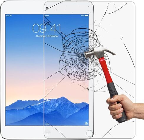 KIQ [عبوة من قطعتين] واقي شاشة من الزجاج المقوى لجهاز iPad Air [A1474 A1475] Air 2 [1566 A156] 9.7، 9H متين 0.30 مم، خالي من الفقاعات ومضاد للخدش وسهل التركيب لجهاز Apple iPad Air / Air2 in Kuwait