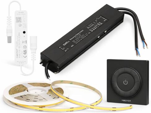 Remote Kit MLR1 Mini Single Color LED Controller & K3 Black Rotating Wheel Remote Bundle (24V 400W IP67 LED Driver + 24V COB LED Strip 480LED/m CRI90 6500K White) in Kuwait