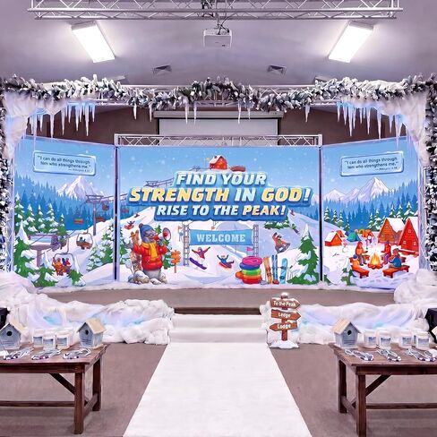 Tingjoo 18 x 6ft Vbs 2026 Decoration Extra Large Emerald Decorations Shepherd Backdrops Snow Challenge Vacation Bible School Backdrop for Church Classroom Wall Summer Booth Prop(Sheep Farm) in Kuwait