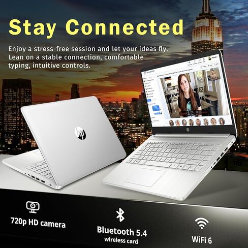 HP Stream 14" Back-to-School Laptop, Intel Processor N150 (Beats i3-1115G4), Copilot AI 1-Year Microsoft 365, 4GB RAM, 128GB UFS + 128GB MSD Card, Fast Charge, Wi-Fi 6, Win 11 S in Kuwait