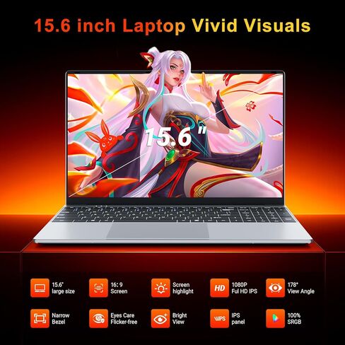 Laptop, 2026 Laptop Computer Core M3-6Y30 CPU, 8GB RAM 256GB SSD, Lap top with 180°Open, UHD Graphics, 15.6" IPS 1080P, WiFi 5, BT4.2, 5000mAh Battery, Win 11/Office Laptops for Student Work in Saudi Arabia