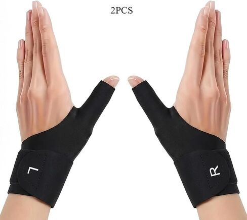 2-Pack, Adjustable Breathable Bracer with Thumb Stabilizer - Ergonomic Support for Computer Typing, Repetitive Work, and Anti-Slip Design in Kuwait