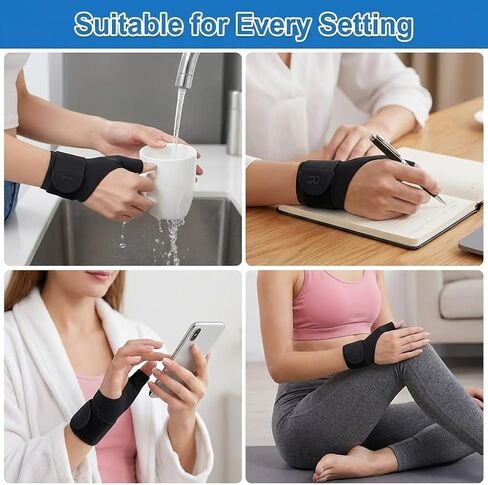 2-Pack, Adjustable Breathable Bracer with Thumb Stabilizer - Ergonomic Support for Computer Typing, Repetitive Work, and Anti-Slip Design in Kuwait