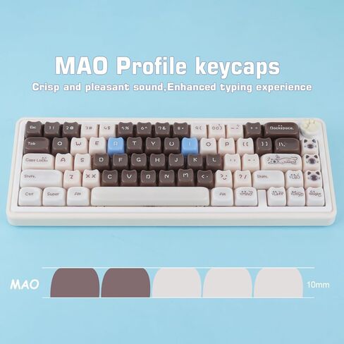 Sunzit Cute Cat Keycaps-Mao Profile، 148 مفتاحًا بني سيامي كات أغطية مفاتيح مخصصة 60 65 75 100 بالمائة، أغطية مفاتيح لطيفة مجموعة أغطية مفاتيح للوحة المفاتيح لـ MX Switches لوحة المفاتيح الميكانيكية in Kuwait