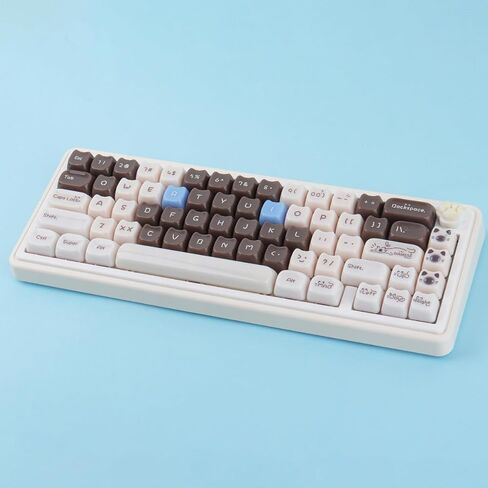 Sunzit Cute Cat Keycaps-Mao Profile، 148 مفتاحًا بني سيامي كات أغطية مفاتيح مخصصة 60 65 75 100 بالمائة، أغطية مفاتيح لطيفة مجموعة أغطية مفاتيح للوحة المفاتيح لـ MX Switches لوحة المفاتيح الميكانيكية in Kuwait