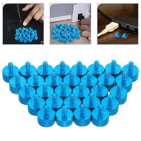 30pcs M3x8 Hand-Twisted Computer Case Thumb Screws Carbon Steel Knurled Threaded Screws for PC Chassis Power Supply Pci Slots Hard Drive Assembly in Kuwait