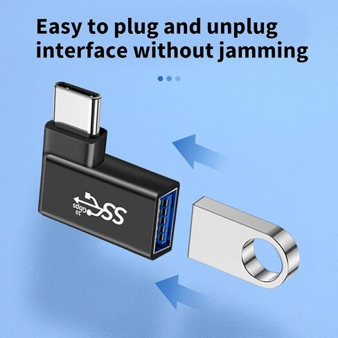 to USB Adapter 90 Degree Converter Aluminum Shell High Speed Data Transfer for Laptop Tablet Phone Travel in Kuwait