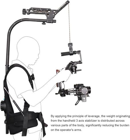 Camera Support Vest, 3-18kg Load Capacity Aluminum Alloy Body Mount System with Adjustable Elastic Nylon Straps, for 3 Axis Handheld Stabilizer Filmmaking in Kuwait