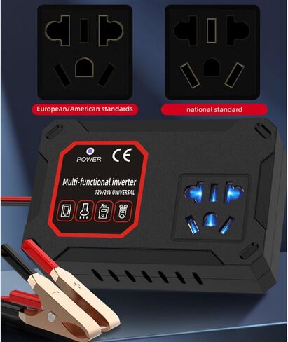 Small Size 200W Car Power Inverter Adapter Converts 12V 24V to 220V with Cooling Systems for Laptops Electronics Car Power Converter in Kuwait