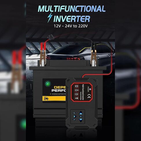Small Size 200W Car Power Inverter Adapter Converts 12V 24V to 220V with Cooling Systems for Laptops Electronics Car Power Converter in Kuwait