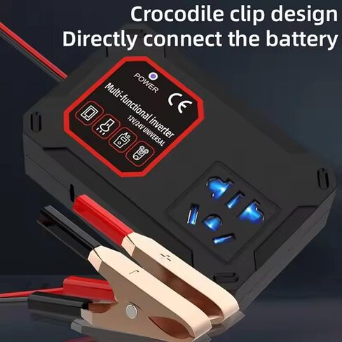 Small Size 200W Car Power Inverter Adapter Converts 12V 24V to 220V with Cooling Systems for Laptops Electronics Car Power Converter in Kuwait