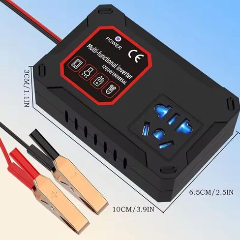 Small Size 200W Car Power Inverter Adapter Converts 12V 24V to 220V with Cooling Systems for Laptops Electronics Car Power Converter in Kuwait