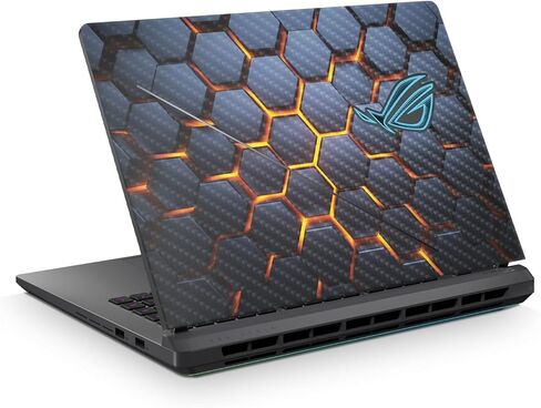 Glossy Glitter Laptop Skin Compatible with Lenovo Legion 5 Gaming Laptop (15IRX9) 2024 - Lava Hex - Premium 3M Vinyl Protective Wrap Decal Cover - Easy to Apply | Crafted in the USA in Kuwait