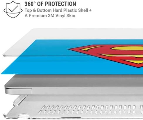Skinit Laptop Case Plus Skin Compatible with MacBook Air 15in (2023) - Officially Licensed DC Comics Superman Official Logo Design in Kuwait
