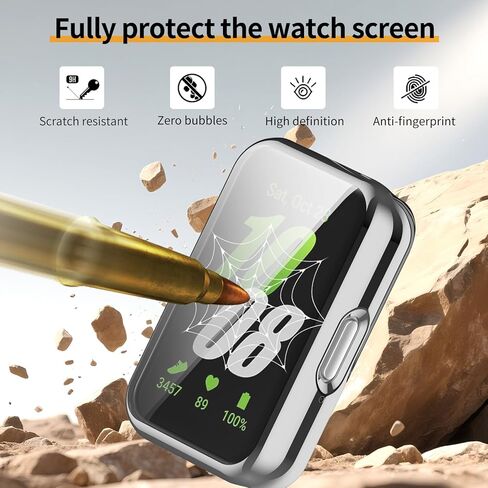 عبوة من 4 قطع لهاتف Samsung Galaxy Fit 3، حافظة حماية للشاشة، ممتص للصدمات ناعم من مادة TPU بتغطية كاملة وملحقات حماية in Kuwait