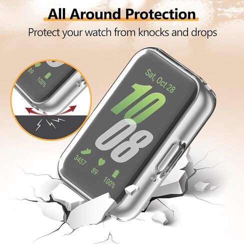عبوة من 4 قطع لهاتف Samsung Galaxy Fit 3، حافظة حماية للشاشة، ممتص للصدمات ناعم من مادة TPU بتغطية كاملة وملحقات حماية in Kuwait
