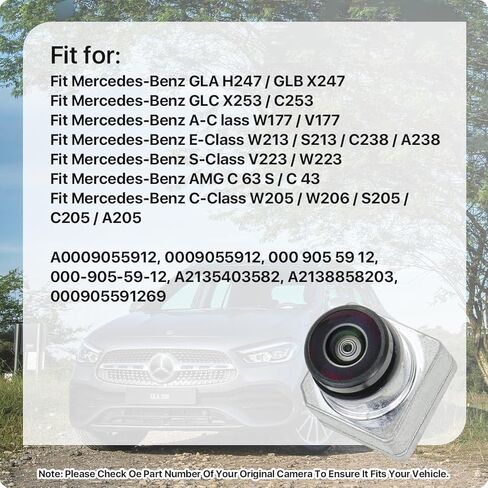 A0009055912 كاميرا أمامية وخلفية بزاوية 360 درجة لموقف السيارات لسيارة Mercedes-Benz W206 W223 W213 E350 E450، كاميرا OE تحل محل 0009055912، A2135403582، A2138858203، 000905591269 بواسطة GreenYi in Kuwait